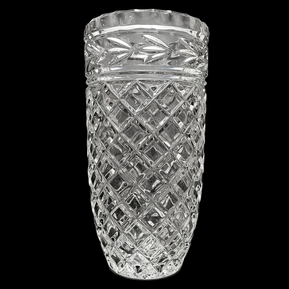 Vintage 1970s Toscany Clear Crystal Vase 24% Lead Handcrafted in Yugoslavia